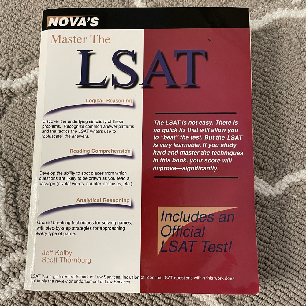 Master the LSAT law school test prep book